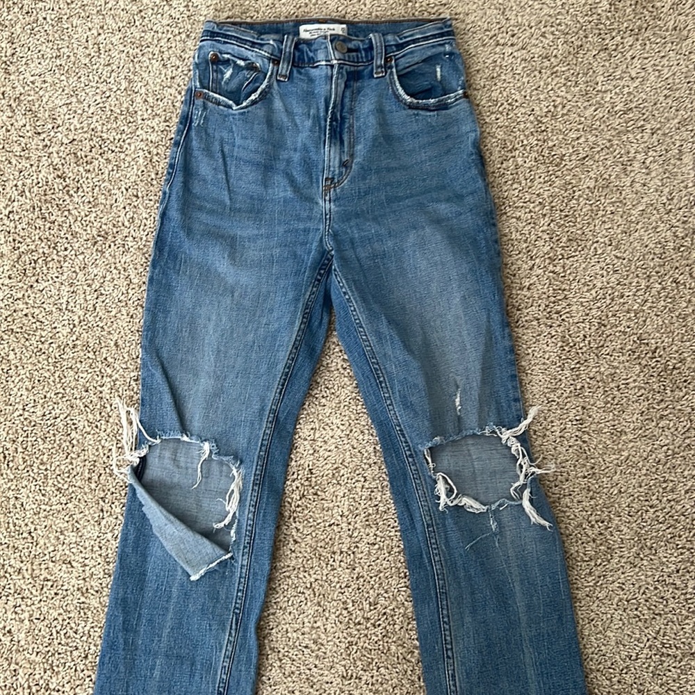 Abercrombie ankle straight ultra high rise jeans